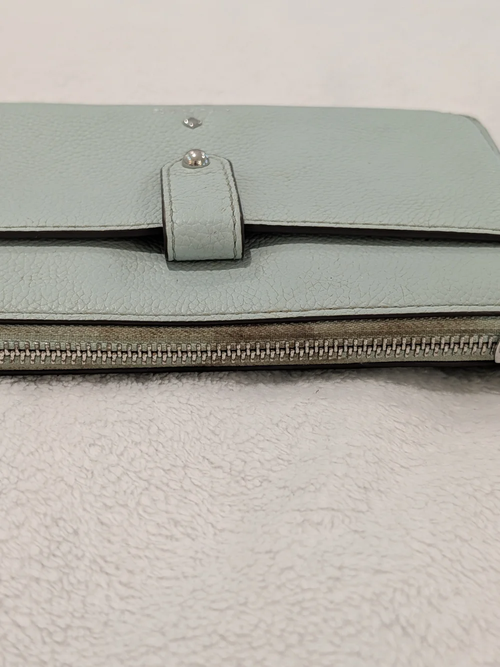 Kate Spade Light Blue Leather Zip Wallet Clutch